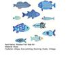 10 Pcs Wood Fish Nautical Wall Decor Rustic Hanging Beach Decor Ocean Coastal Theme Vintage Blue Fish Sculpture for Living Room Bathroom Kitchen