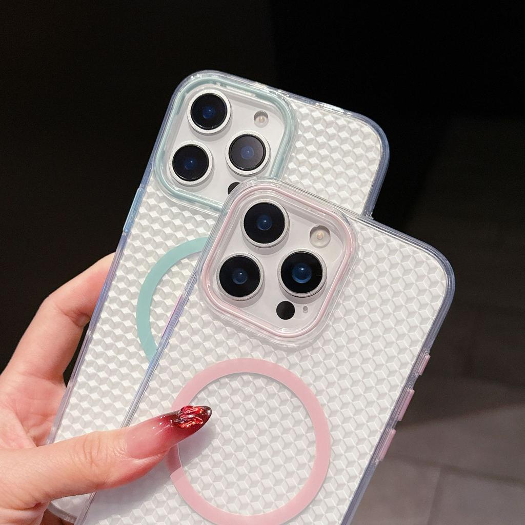 Applicable To iPhone11promax Apple Mobile Phone Case Magnetic Suction Square Color TPU Transparent 11pro Simple Anti-drop Hard Case