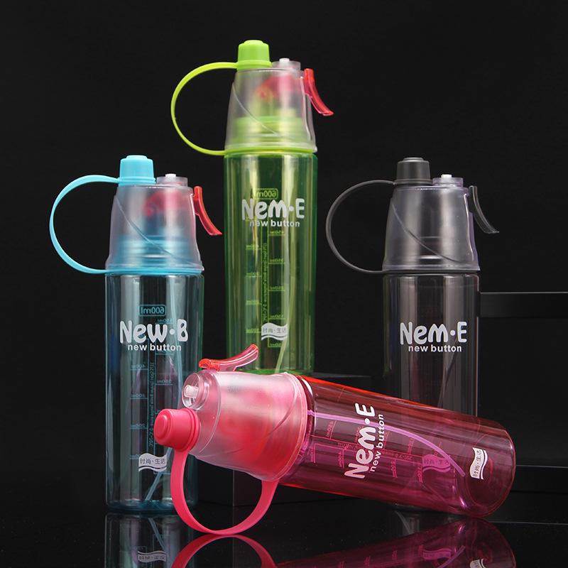 Creative Sports Water Spray Bottle - Plastic Outdoor Cooling Hydration Gift