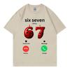Europäische Größe Reines Baumwoll "67 ruft" Lustiges Meme Unisex T-Shirt