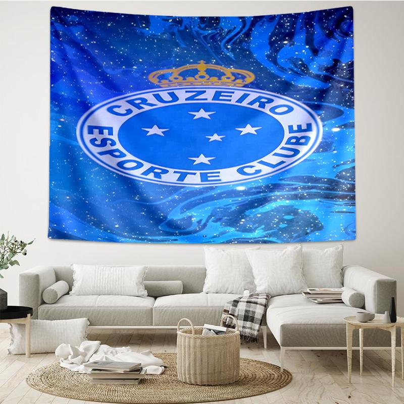 1PC Cru-zeiro Esporte Club Crest Printed Tapestry Room Decoration Wall Hanging for Living Room Bedroom, dormitory, Birthday and Christmas gifts