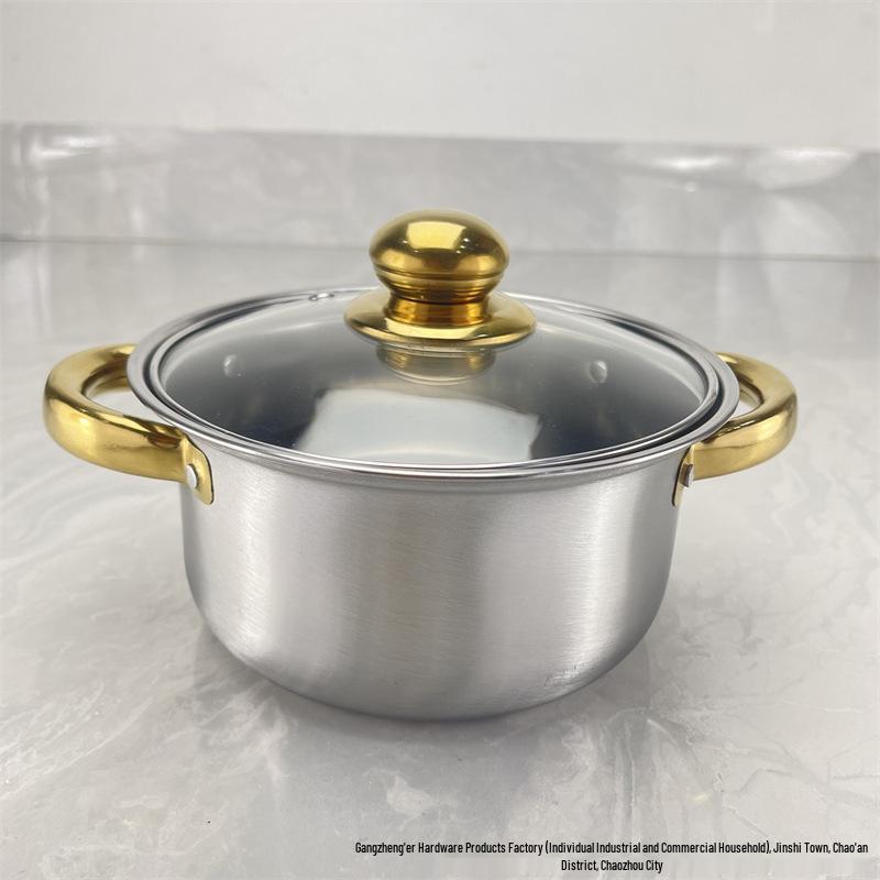 Grenzüberschreitendes 10-teiliges Edelstahl-Kochgeschirr-Set: Verdickte Milch- und Suppentöpfe, Ideales Geschenk