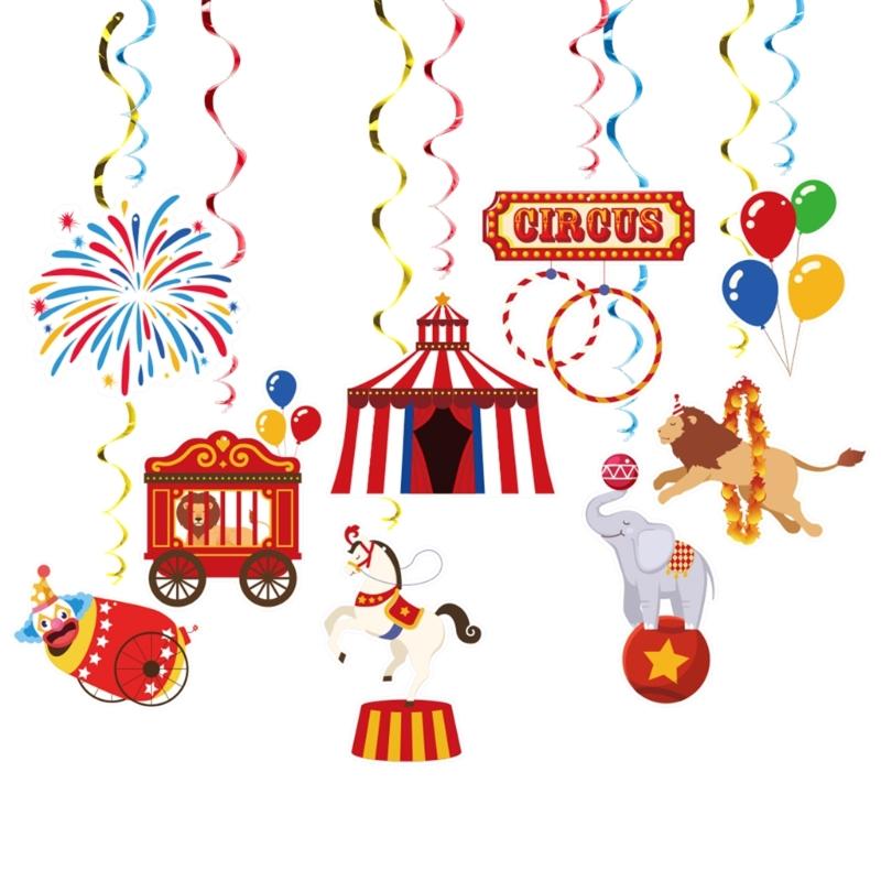 

Colorful Circus Party Swirl Decorations 30 Pack Efficient Paper Hanging Ornament Quick Installation No Tools Required 1