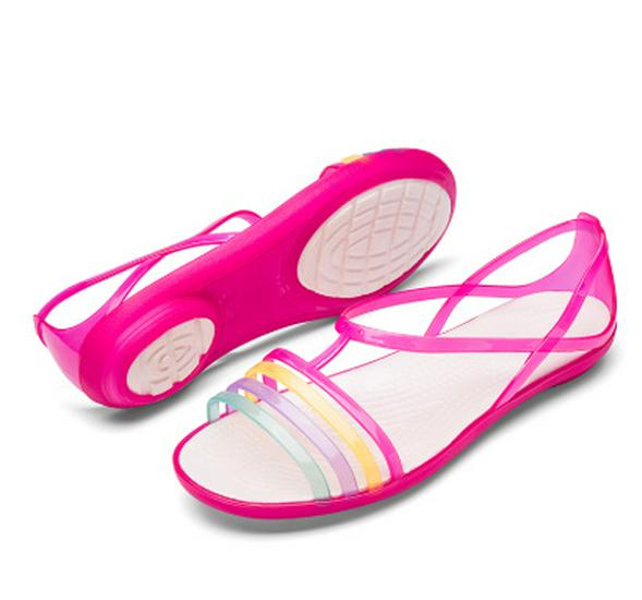 Barevné protiskluzové želé sandály: Dámské plážové boty s měkkou podrážkou