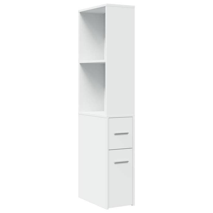 VidaXL Armoire de salle de bain étroite avec roulettes blanc, armoire de salle de bain haute, rangement de salle de bain 855295