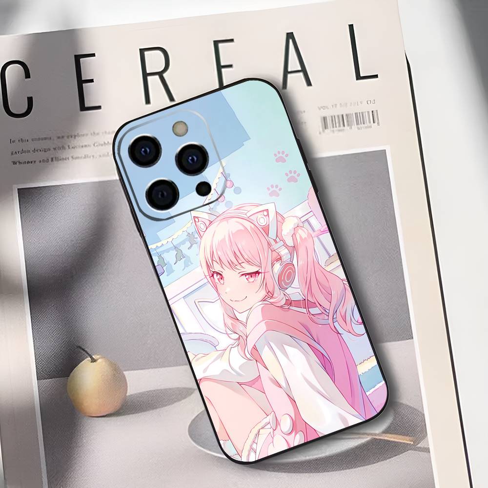 P-Project S-SEKAI Mizuki Akiyama Phone Case For IPhone 17,16,15,14,13,12,11,Plus,Pro,Max,Plus,XS,soft case Black silicone