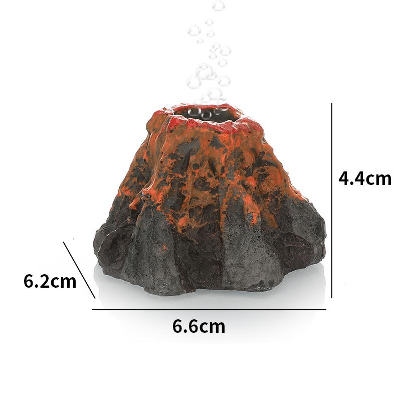 Decorazione Acquario Forma Vulcano Pietra a Bolle d'Aria Resina Pompa Ossigeno Anello Decorativo Pietra Piatto Acquario Pompa ad Aria