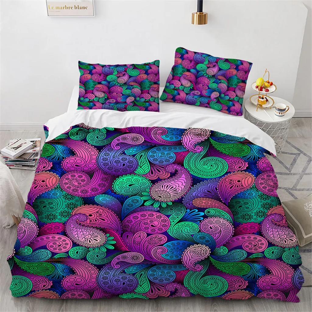 Bohemia Floral Mandala Duvet Cover Microfiber Exotic For Children Girls Women For Bedroom Decoration With Pillowcase Queen King