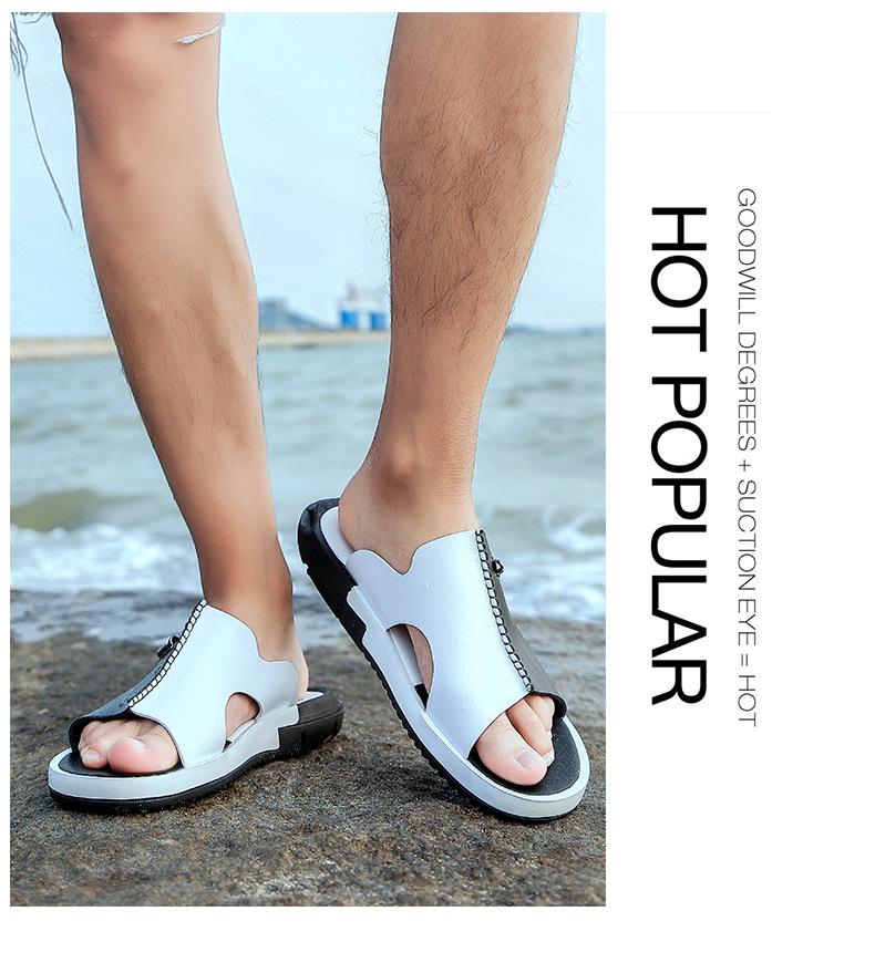 Kaczka Mandaryńska Męskie Letnie Sandały w Stylu Koreańskim: Modne antypoślizgowe klapki plażowe w dużych rozmiarach