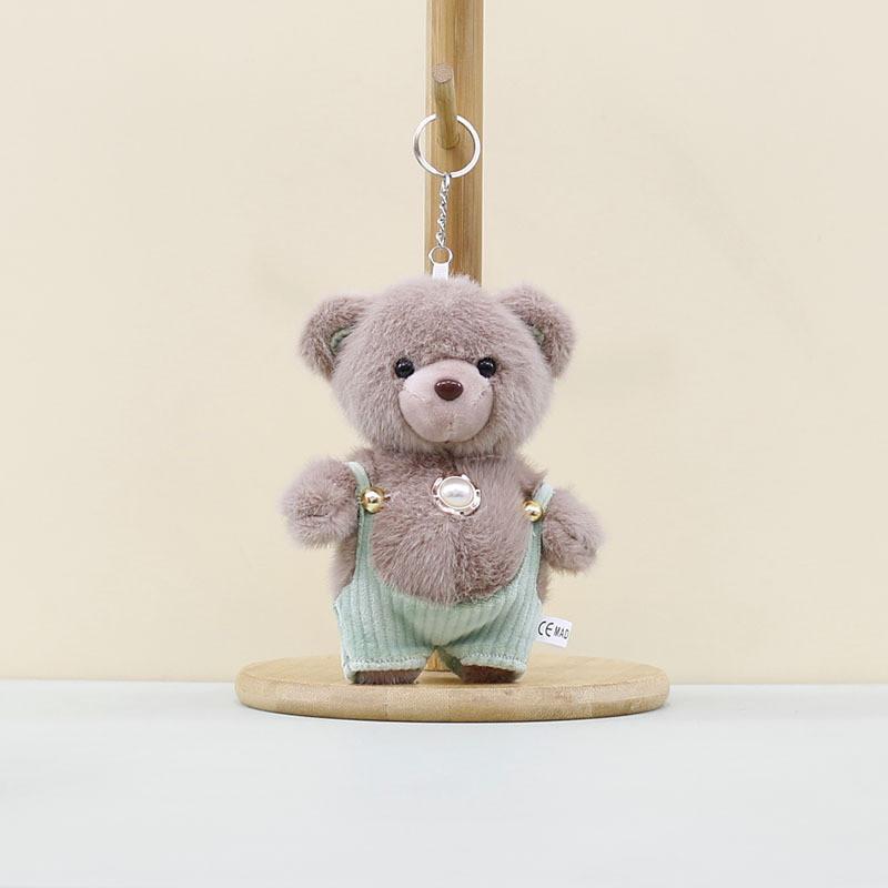 Whimsical Big Belly Teddy Bear Keychain Soft Plush Charm Adorable Bag Accessory