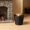 Cesta de Lenha Impressa em 3D, Ornamento de Micro Paisagem, Miniaturas com Textura de Tecelagem Retro, para Cenas de Micro Paisagem de Casa de Bonecas