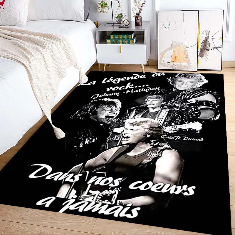 Rock Legend Johnny Halliday carpet Suitable for all seasons Home Decor Doormat Office chair cushion Protective pad