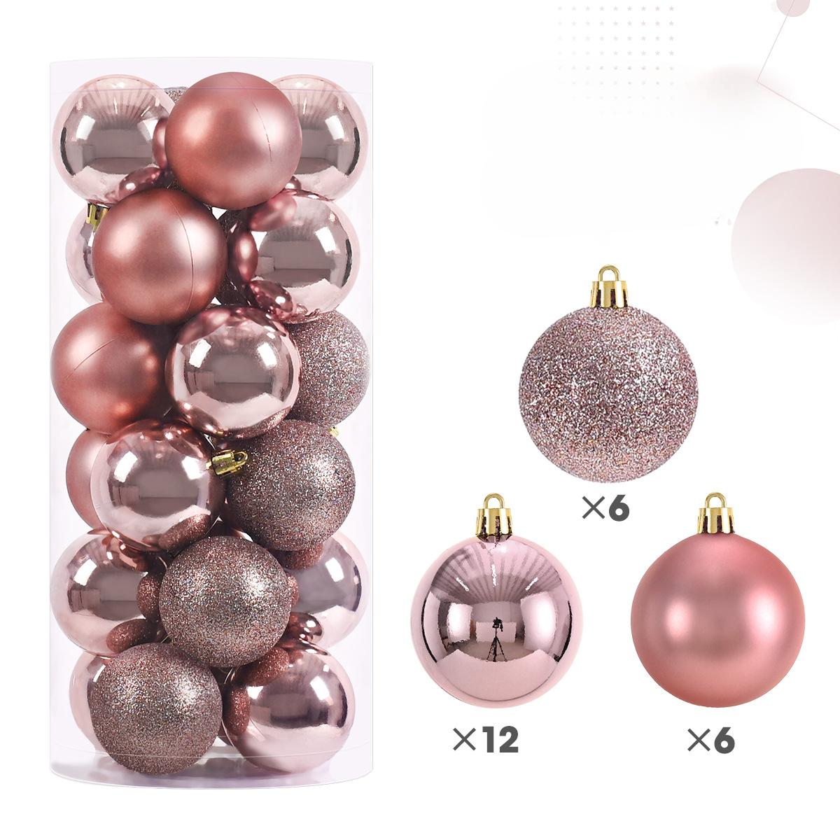 

24 шт. 3/4/6/8 см елочные шары елочные украшения шары рождественские подвески для елки домашняя вечеринка рождественская елка декор подарок на новый год 8cm розового золота