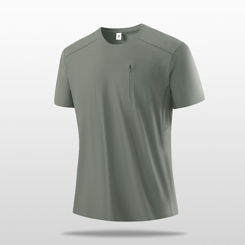 Men's T-shirt Ice Silk Short Sleeve Short Sleeve Loose Large Size Stretch Sports Top Sweat-wicking Breathable Casual Sports T-shirt