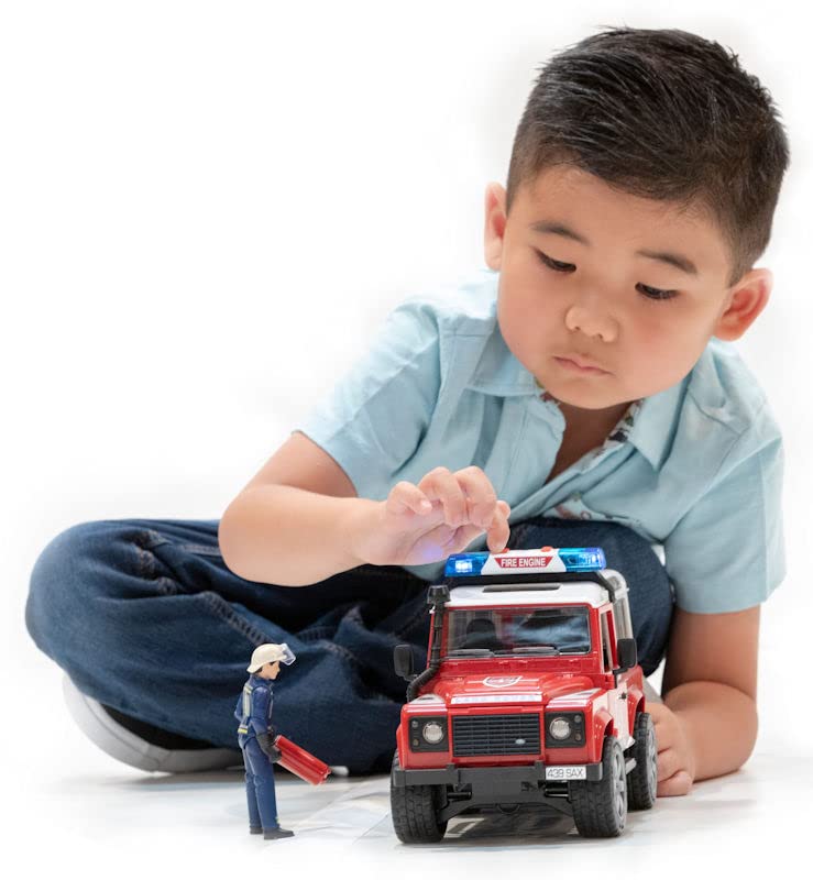 Bruder Land Rover Def. Wagon Firefighter Custom (with figure) BR02596