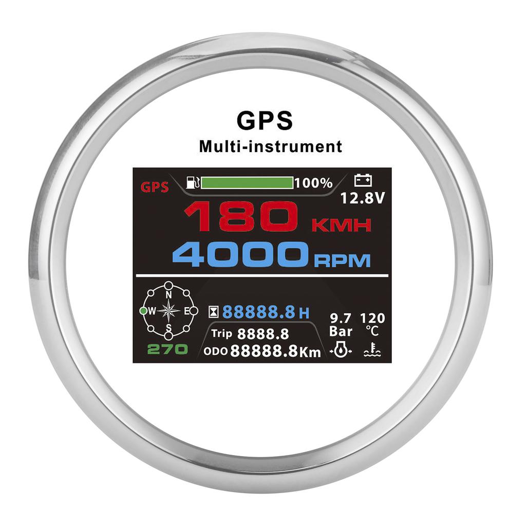 Multifunctional Meter 85mm GPS TFT Color Display Digital Gauge Voltmeter Odometer Speedometer for