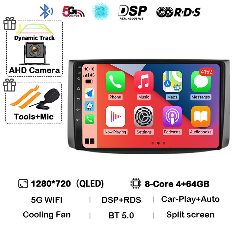 Android 14 Carplay Auto For Chevrolet AVEO T250 2006 2007 2008 2009 2010 2011 2012 Car Radio Multimedia Player GPS Stereo WIF+4G