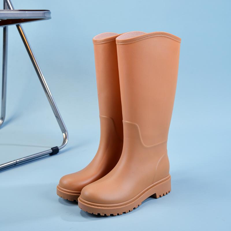 

Модная дождевая обувь женская бархатная водная обувь водонепроницаемые и нескользящие резиновые сапоги с длинным голенищем водная обувь мягкая подошва удобные водные сапоги 40 хаки