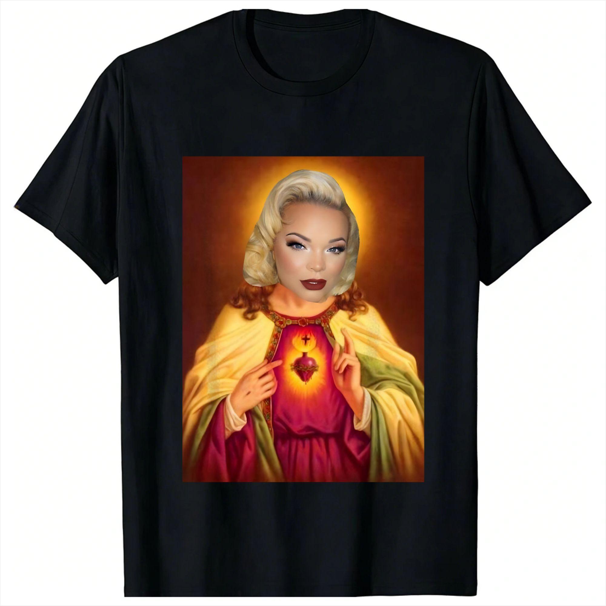 Trisha Paytas Jesus summer cotton Unisex TShirt Lightweight Basic Short Sleeve unisex Shirt M