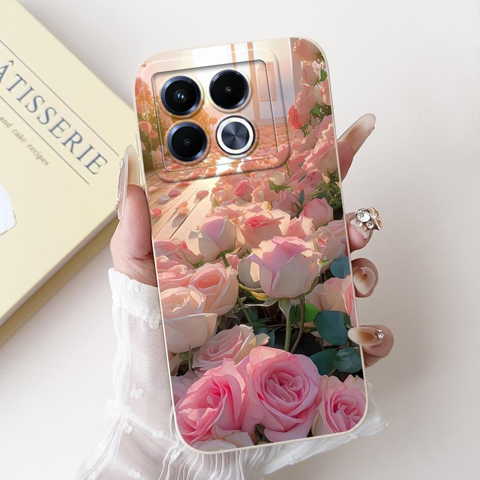 For Infinix Note 40 5G Case Cartoon Rabbit Flower Anti Slip Bumper Soft Silicone Cover For Infinix Note40 X6852 X6851 Phone Case