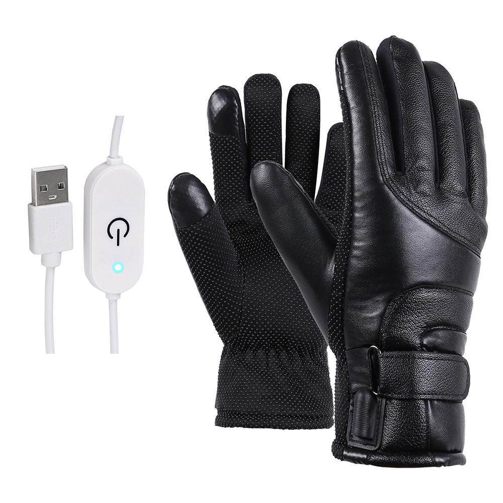 Motorcycle Electric Heated Gloves Waterproof Windproof Cycling Skiing Warm Heating Gloves USB Powered For Men Women