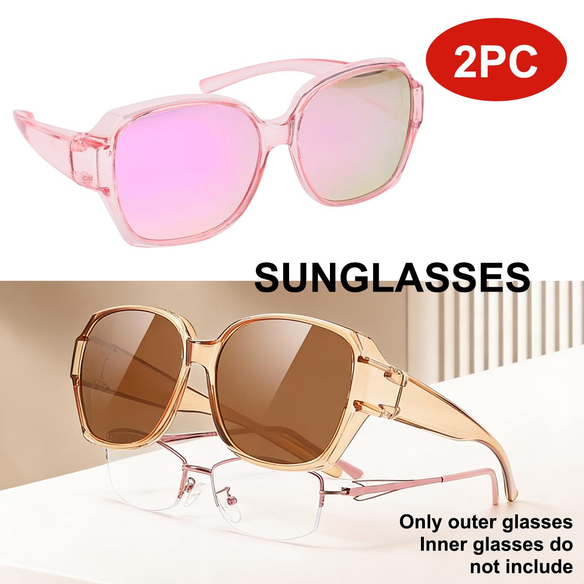 

Retro Square Polarized Sunglasses Cover Over Glasses T01 Portable Men Women Vintage Fishing Driving Eyewear