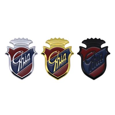 1Pcs 3D Metal Chia Logo Badge Car Fender Side Shield Sticker Rear Trunk Emblem Decal For Mondeo Fiesta Kuga Edge Ecosport