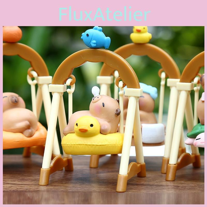 Pvc Capybara Figurine With Swing Design For Desk Decoration And Emotional Development