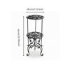 Wrought Iron Plant Stand Freestanding Furniture Scrollwork for Balcony, Entryway