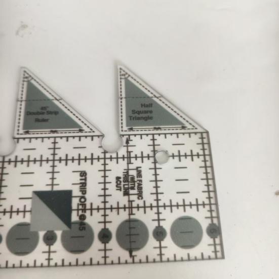 Double Strip Quilting Ruler Transparent Acrylic Measuring Tool 45-Degree Angle Quilting Template Ruler for Sewing Crocheting Embroidery Handcrafting