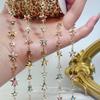 0.5/1/2M Star-Shaped Metal Chain Inlaid With Colorful Rhinestones DIY Necklace Lolita Decorative Chain Jewelry Making Supplies
