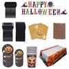Halloween Party Happy Decoration Supplies Pumpkin Tablecover Straws Plates Paper