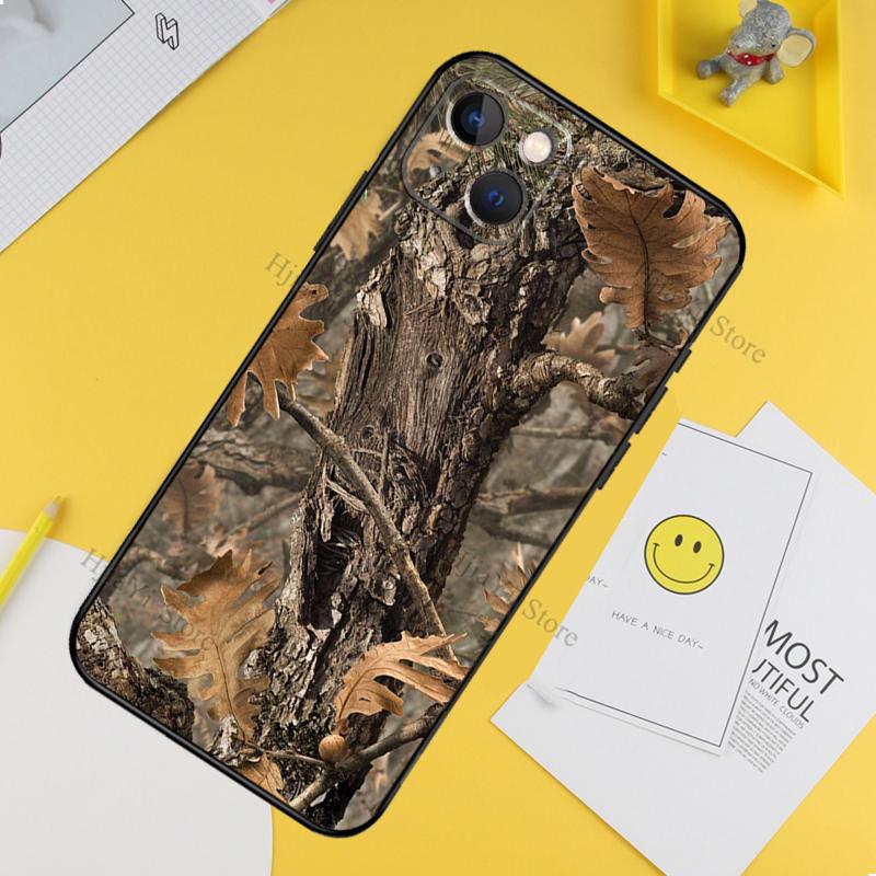Hunting Camo Case For iPhone 13 11 12 14 15 16 Pro Max XR XS X Plus 13 Mini Bumper Cover Capa