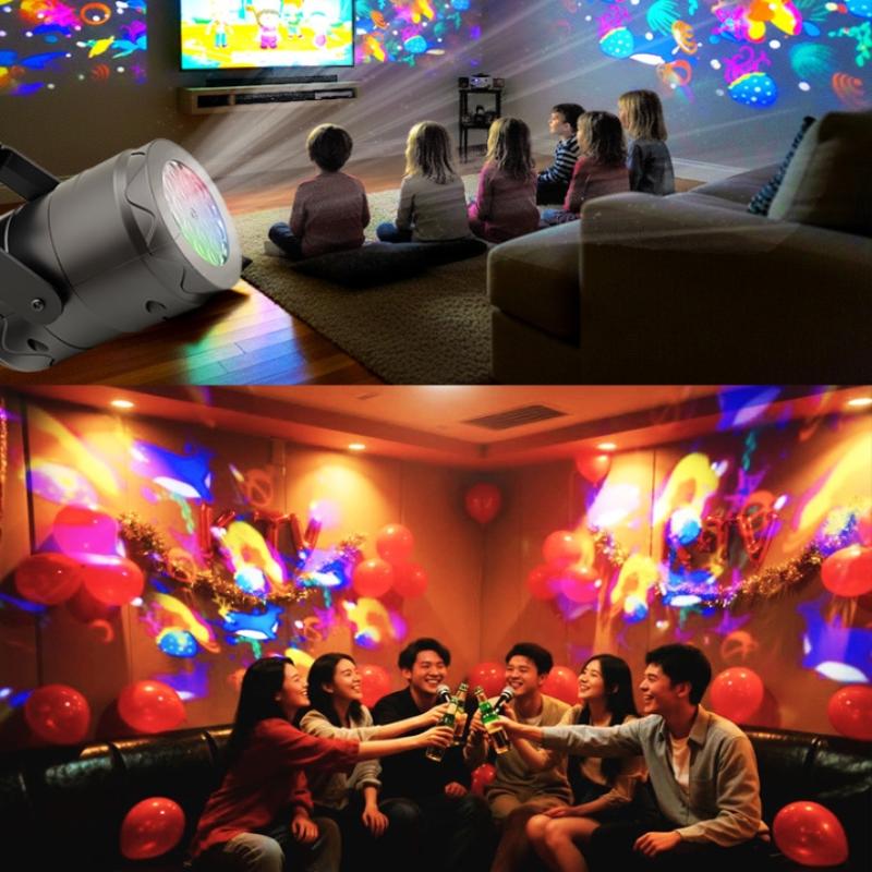 Ocean Pattern Projector Lights Usb Led Rotating Stage Atmosphere Lamp Garden Lighting Party Holiday Decor
