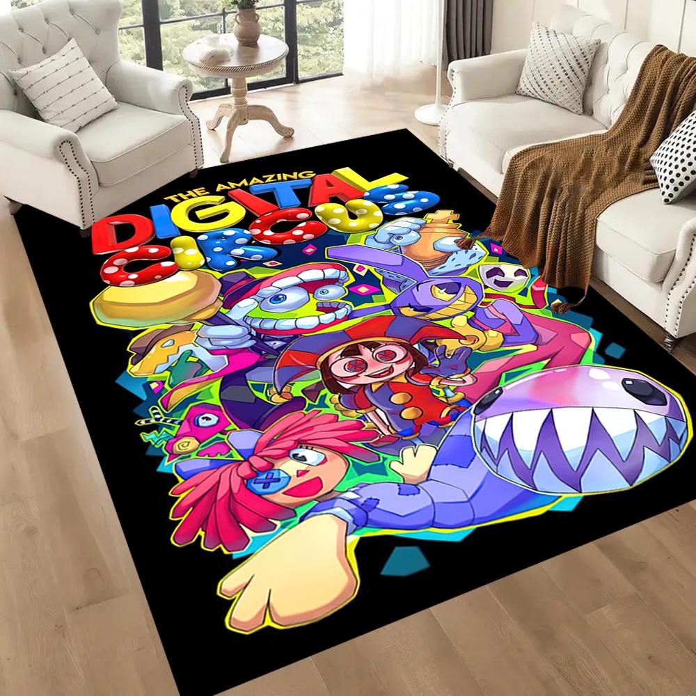 Digital Circus Carpet Design for Study room Living Rooms Hallway Bedrooms Anti-slip Rug Decorate Offices Birthday/Christmas Gift