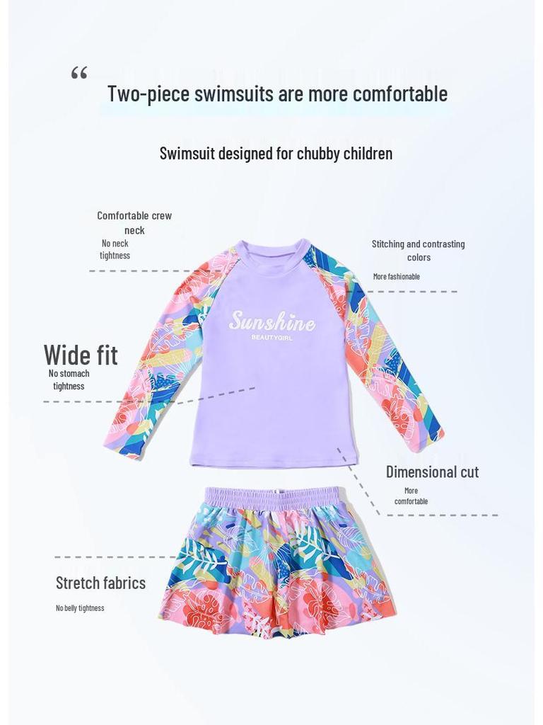 Plus Size Floral Two-Piece Swimsuit: Quick-Dry, UV Protection