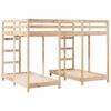 Triple Deck Bunk Bed Frame Brown 140 x 200 cm