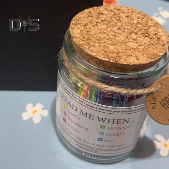 Glas mit Bibelversen „Lies mich, wenn“ – Glas mit Bibelversen – Glas mit täglichem Gebet und Hoffnung – mit 90 Versen – Christliche Geschenke für Frauen und Männer