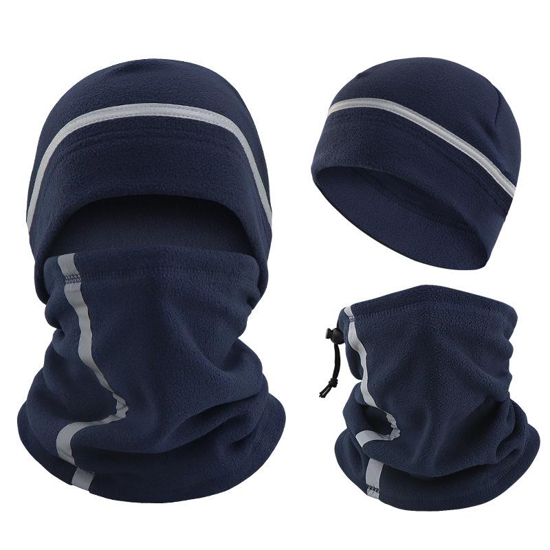 Reflective Warm Hat & Scarf Set for Autumn/Winter Cycling - Night Riding Cold Protection with Mask