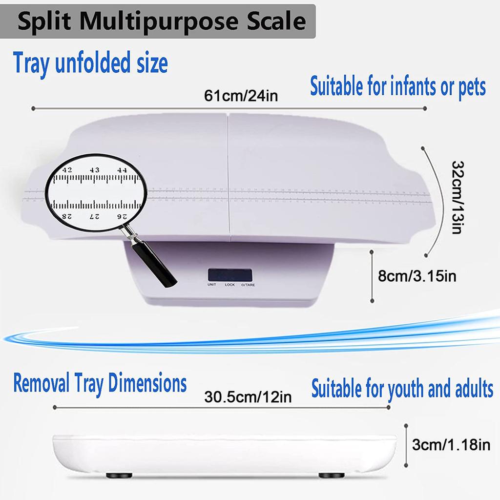 for Smart Baby Scale Infant Digital Scale Pound Ounces Kilogram Weighing Mode Height Chart Sensitive Sensor Scale for Ki
