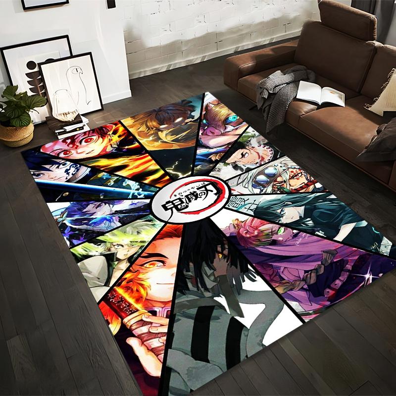 

Dynamic anime-style rug with vibrant colors and energy. Suitable for use as an anti-slip game mat for living room and bedroom sofas 40x60cm( 15x23in )