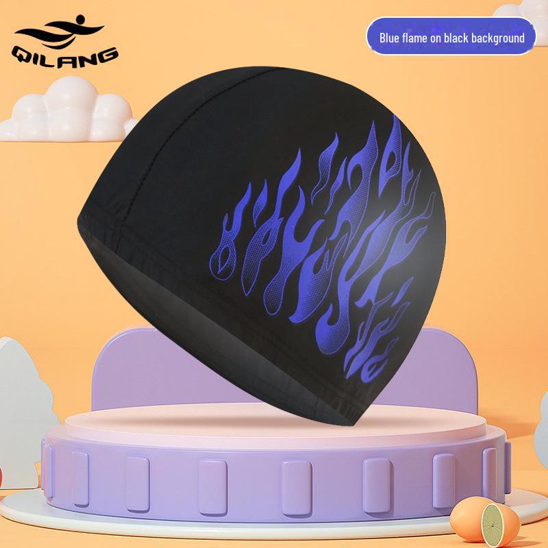 Nylon Swimming Cap for Men: Soft, Comfortable, Ear-Protecting, Non-Binding, Flame-Designed.