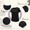 Rovidorx Yoga and Pilates Short Sleeve Fitness Beautiful Size S Women's Wear, Open-Back T-Shirt, Sportswear, Wear, Training, Running, Back, Black,