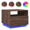 LED Coffee Table In Brown Oak Look 50 X 49 X 40 Cm