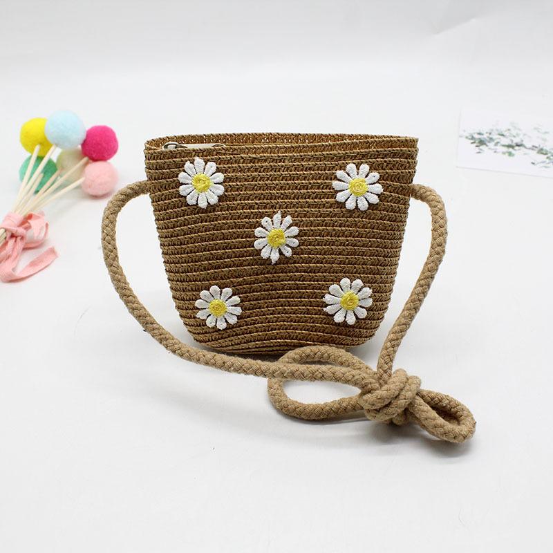 Girls Sun Hat Flower Resort Beach Hat Wavy Edge Straw Hat + Bag Sun Hat Children'S Fairy Hat