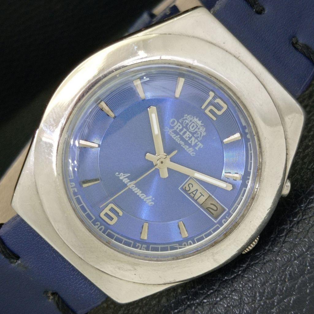 

ВИНТАЖНЫЕ МУЖСКИЕ ЧАСЫ ORIENT AUTOMATIC 46941 ЯПОНИЯ С СИНИМ ЦИФЕРБЛАТОМ a500724-5 R154-a500724
