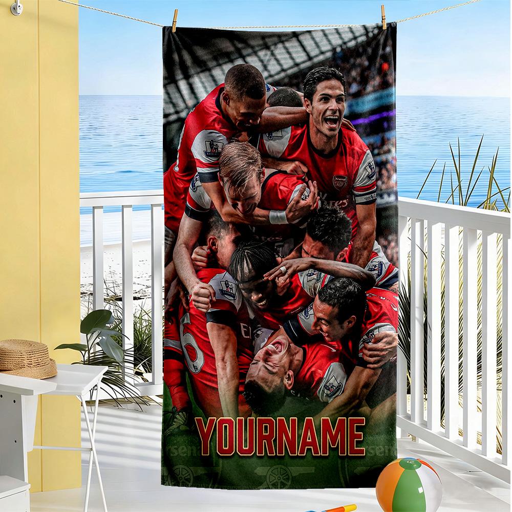 Arsenal Customize Your Name Beach Towel Super Soft Microfiber Quickdry Fabric