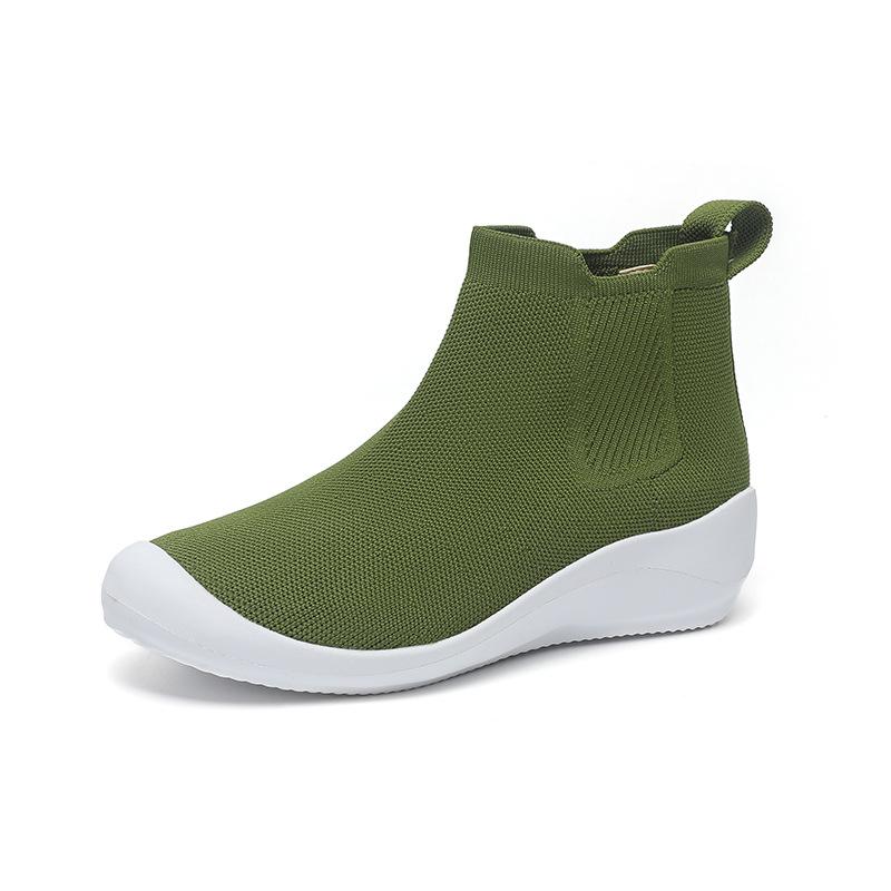 Bottines Chelsea Tricotées Ultra Légères Printemps pour Femmes Été Décontractées à Semelle Épaisse Tricotées Élastiques Chaussures de Sport 35-40