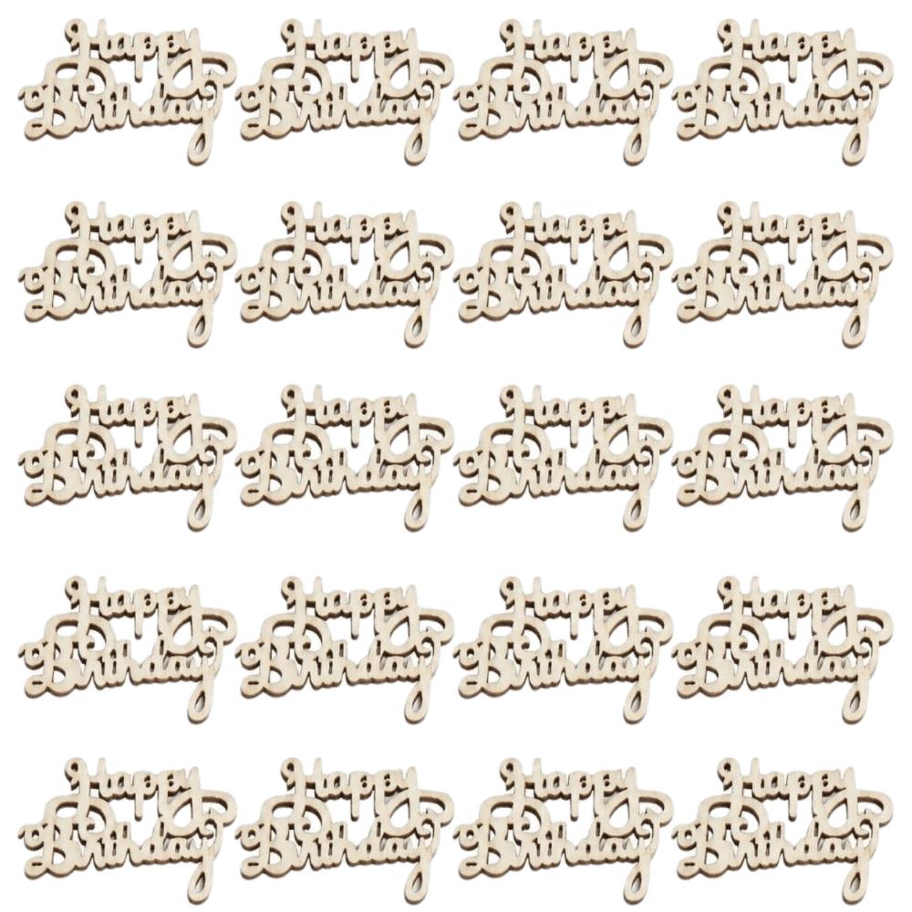 20pcs Hollow Cutout Wood Cutout Words Mini Size Wooden Party Prop For Birthday Party