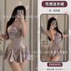 Domila's New Sexy and Fashionable Neck and Waist Slim-fitting Glossy Ruffle Edge Sexy Underwear Dress F451
